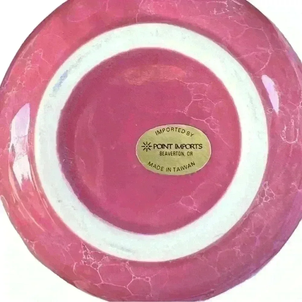Pink mauve 80s vintage round vase